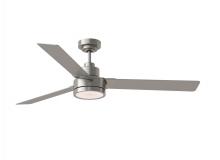 Generation Lighting - Seagull US 3JVR58BSD - Jovie 58" Dimmable Indoor/Outdoor Integrated LED Brushed Steel Ceiling Fan with Light Kit, Handh