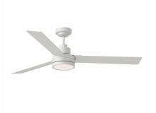 Generation Lighting - Seagull US 3JVR58RZWD - Jovie 58" Dimmable Indoor/Outdoor Integrated LED Matte White Ceiling Fan with Light Kit, Handhel