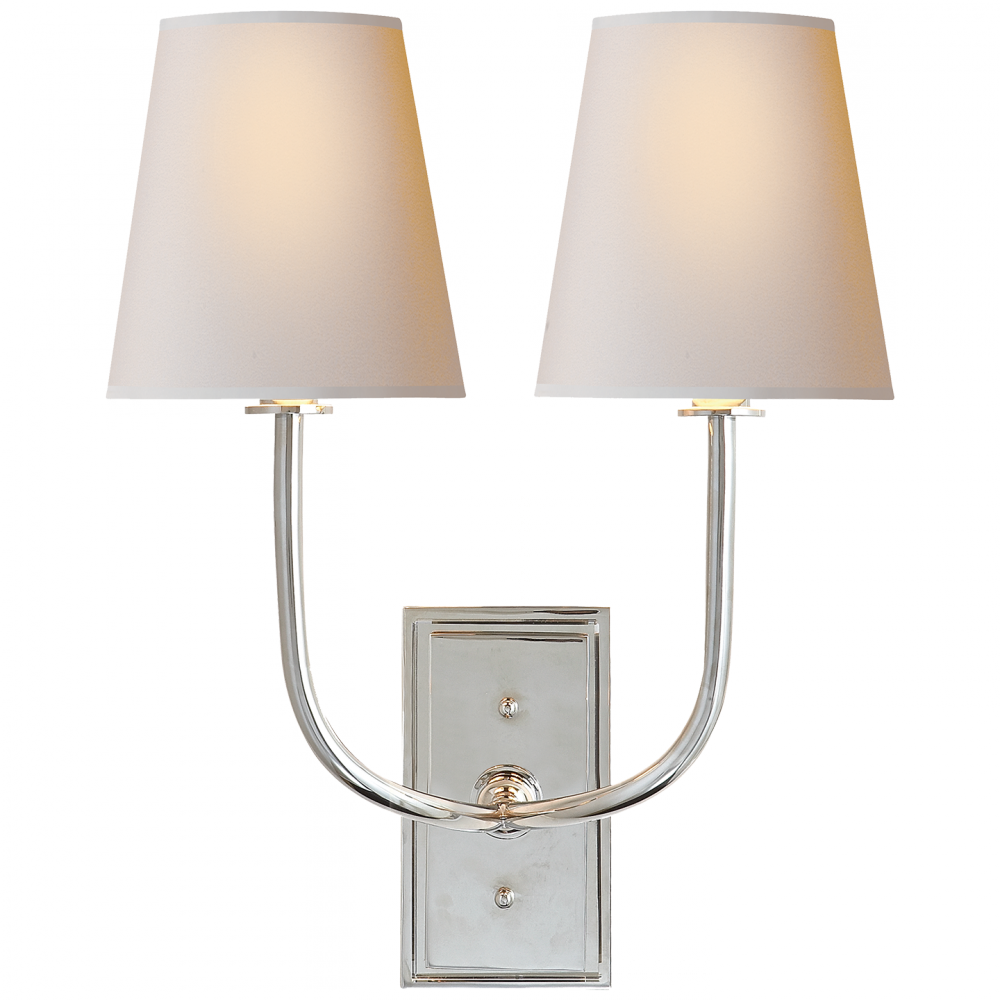 VisualComfort HULTON 1 LIGHT SCONCE WITH CRYSTAL BACKPLATE AND NATURAL  PAPER SHADE : TOB2190BZ-NP