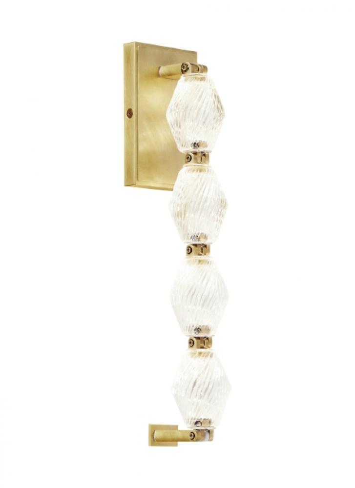 Modern Collier dimmable LED 15 Wall Sconce Light in a Natural Brass/Gold Colored finish