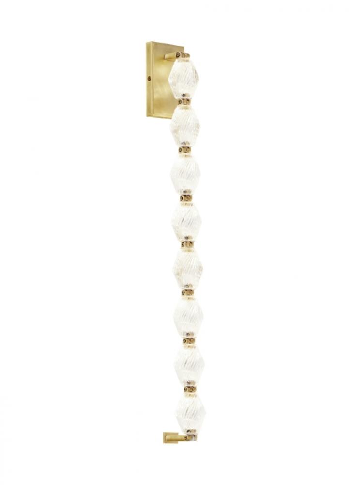 Modern Collier dimmable LED 28 Wall Sconce Light in a Natural Brass/Gold Colored finish