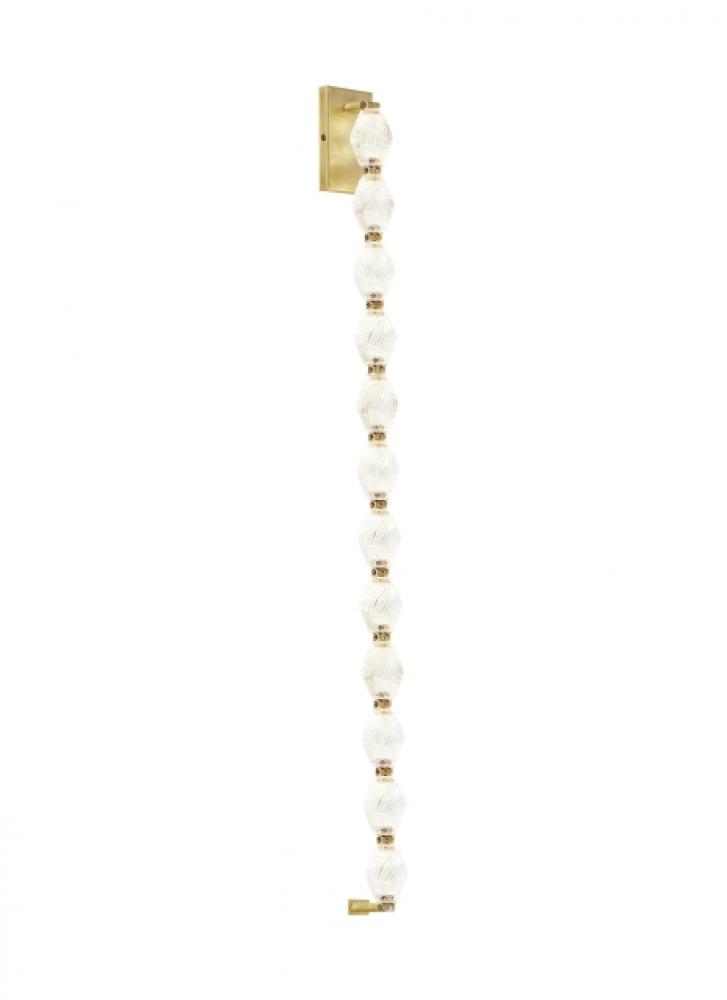 Modern Collier dimmable LED 40 Wall Sconce Light in a Natural Brass/Gold Colored finish