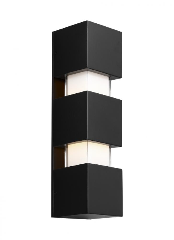 Modern Square Geometric Medium Wall Sconce Light in a Black finish