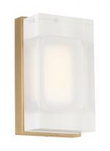 Visual Comfort & Co. Modern Collection 700WSMLY7NB-LED930-277 - The Milley 7-inch Damp Rated 1-Light Integrated Dimmable LED Wall Sconce in Natural Brass