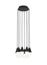 Visual Comfort & Co. Modern Collection 700TRSPTRT8RB-LED930 - Modern Turret dimmable LED 8-light Ceiling Chandelier in a Nightshade Black finish