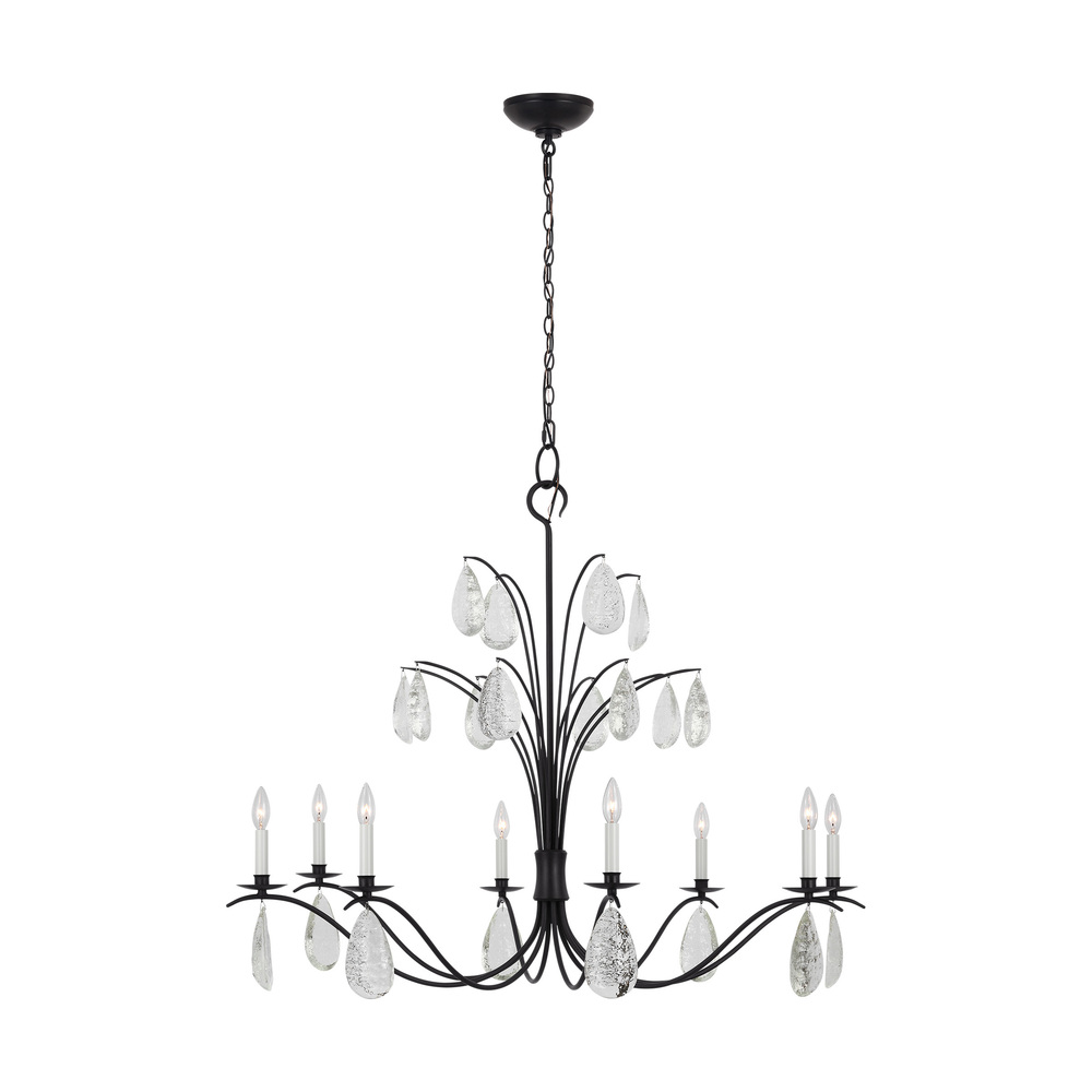 Shannon traditional 8-light indoor dimmable extra large ceiling chandelier in aged iron grey finish