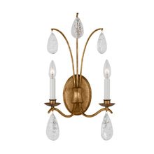 Visual Comfort & Co. Studio Collection CW1292ADB - Shannon traditional 2-light indoor dimmable large wall sconce in antique gild rustic gold finish wit