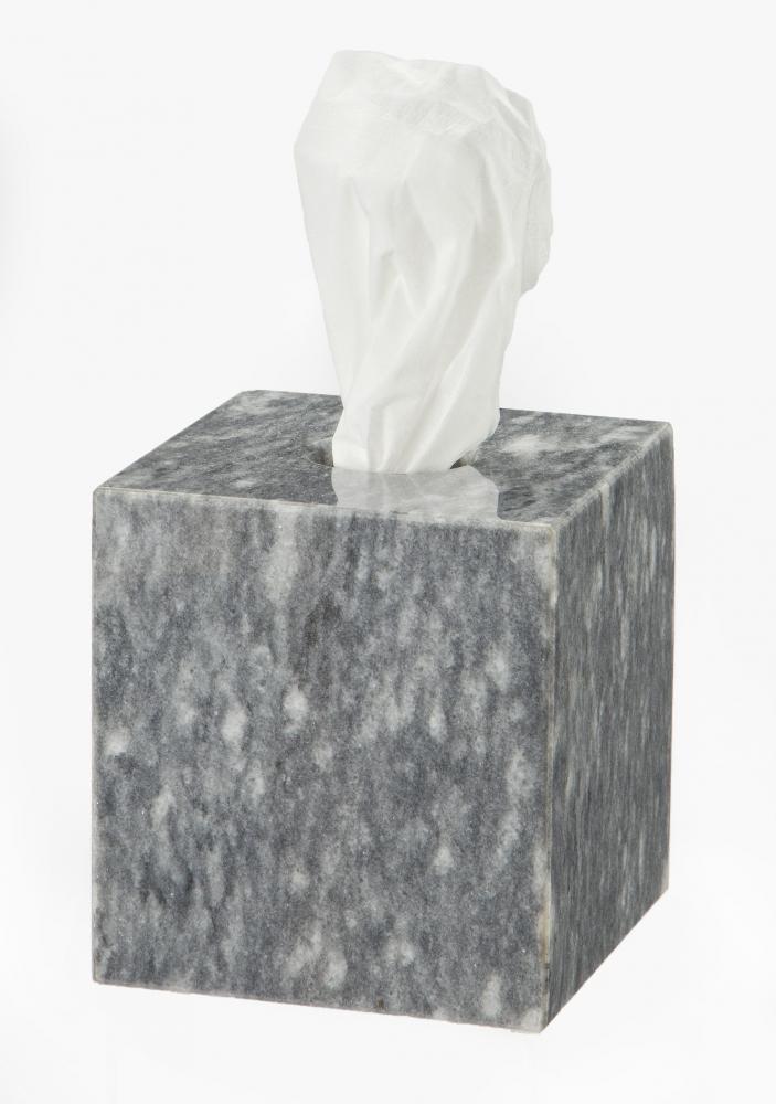 Myrtus Collection Cloud Gray Marble Tissue Box Holder