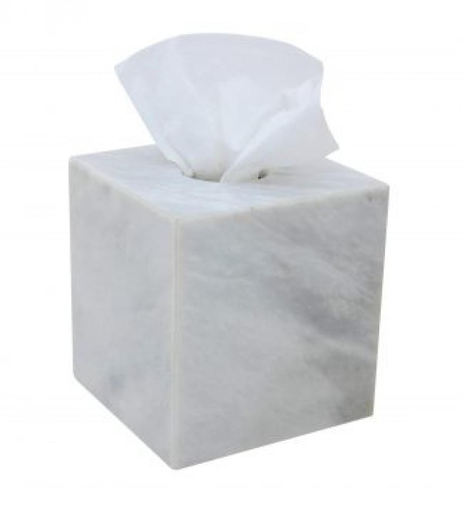 City Lights Items - Myrtus Collection Pearl White Marble Tissue Box Holder