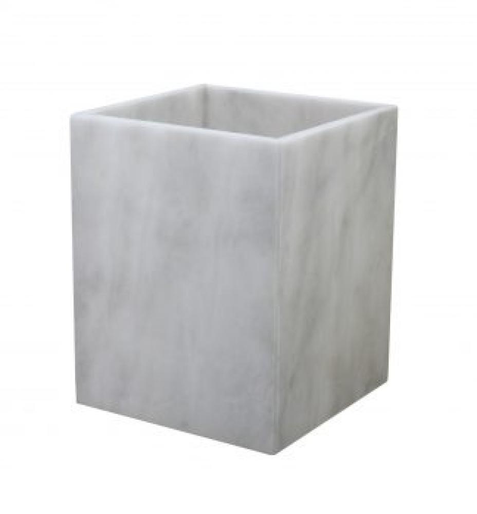 City Lights Items - Myrtus Collection Pearl White Marble Waste Bin