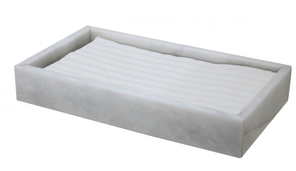 City Lights Items - Myrtus Collection Pearl White Marble Guest Towel Tray