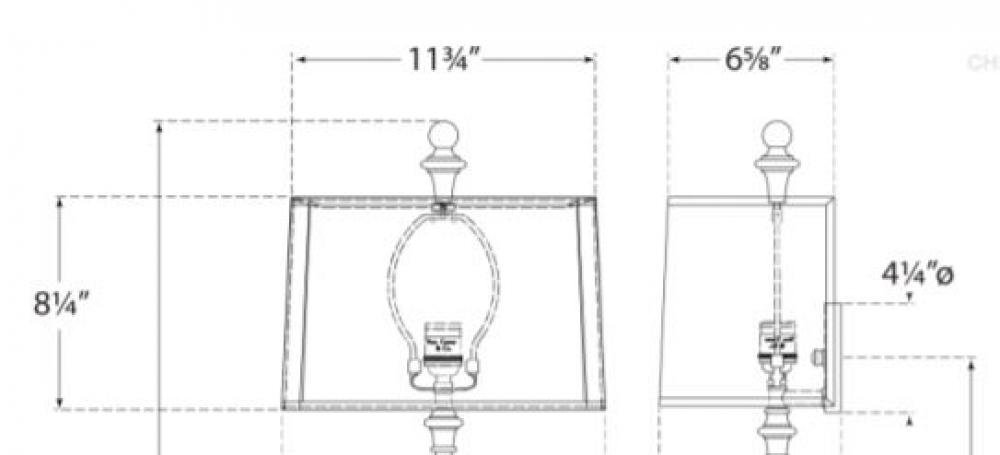 Cawdor sconce custom shades