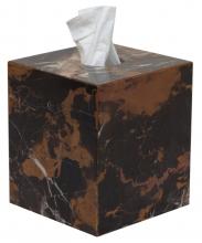 City Lights Detroit Items BA02-5BG - City Lights Items - Myrtus Collection Black & Gold Marble Tissue Box Holder