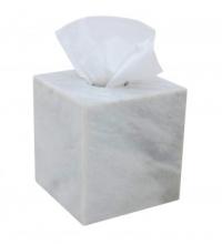 City Lights Detroit Items BA02-5PW - City Lights Items - Myrtus Collection Pearl White Marble Tissue Box Holder