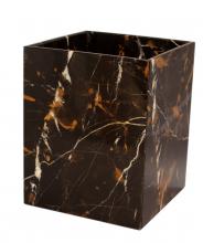 City Lights Detroit Items BA02-6BG - Myrtus Collection Black & Gold Marble Waste Bin