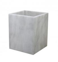 City Lights Detroit Items BA02-6PW - City Lights Items - Myrtus Collection Pearl White Marble Waste Bin